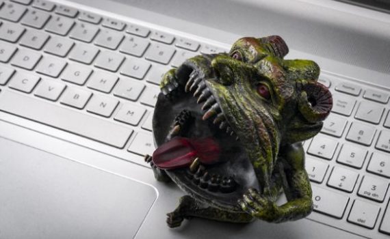 Troll on a keyboard